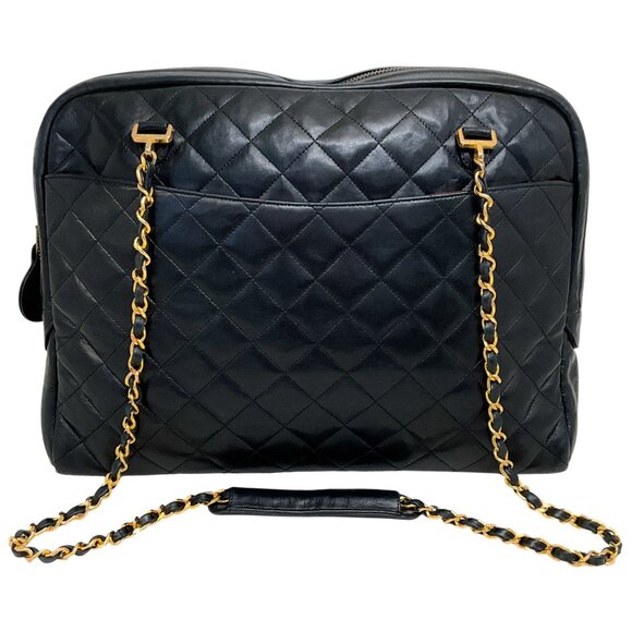 Chanel Vintage 1989-91 Black Quilted Leather Shoulder Bag - Picture 1 of 10